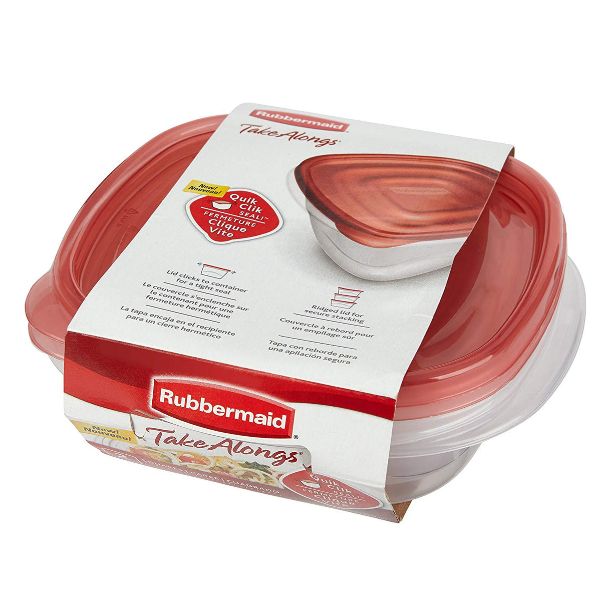 Rubbermaid TakeAlongs 2.9 Cup Square Food Storage Container 2 Pack 