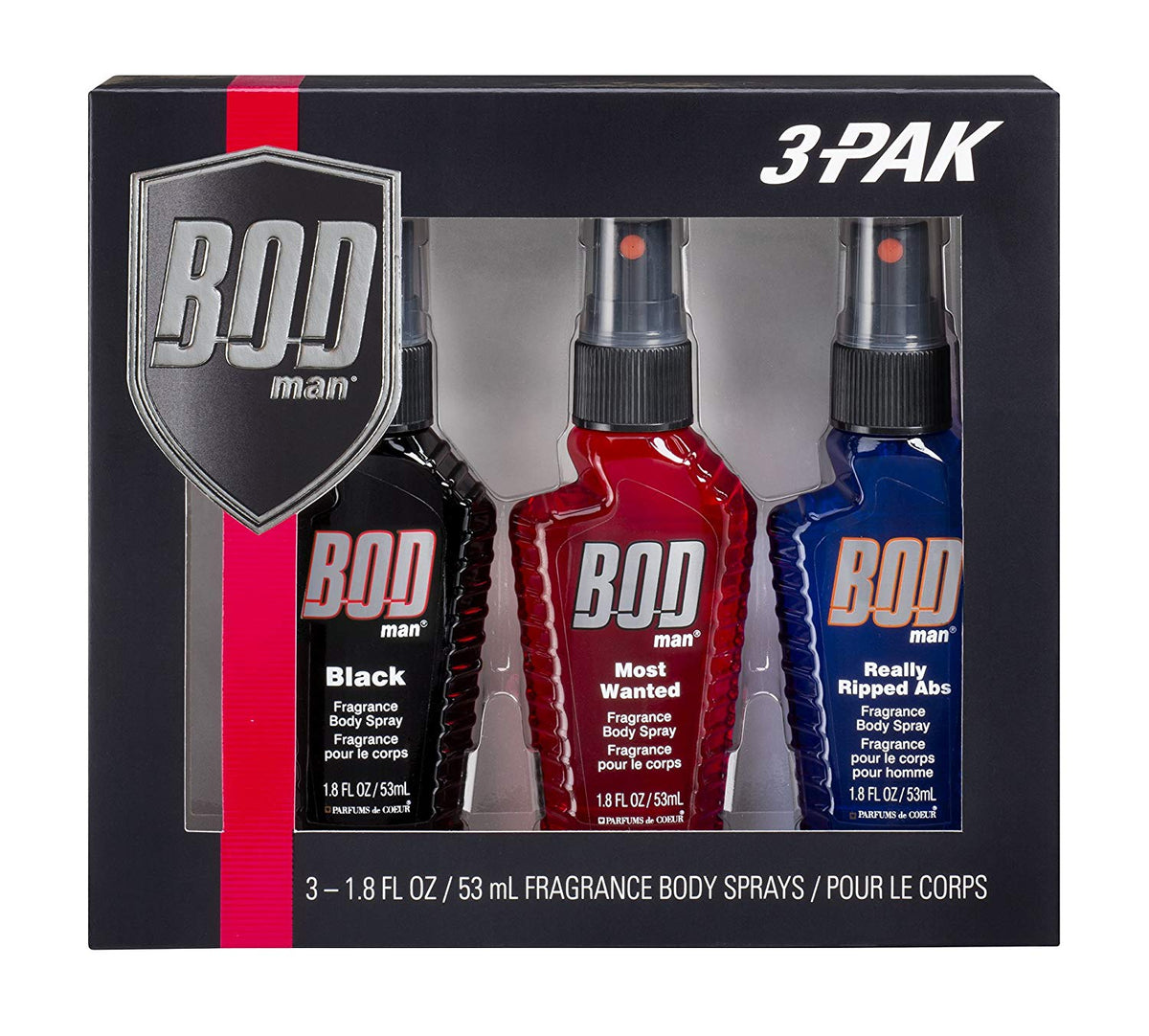 Man Black Body Bod Man Fragrance Spray Bod Man Body Spray Pack Of