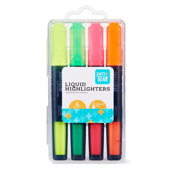 Pen + Gear Liquid Highlighters, 4 Count