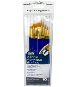 Artist Paint Brush Acrylic (ROYAL LANGNICKEL  10 PC)