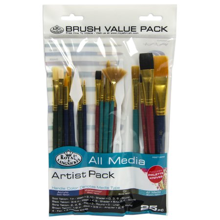 Artist Paint Brush Value Pack (ROYAL LANGNICKEL 25 PC)