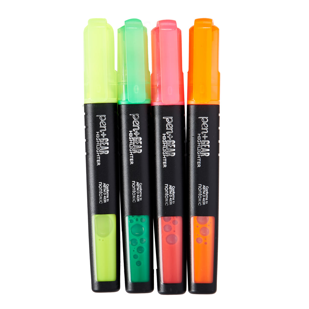 Fluorescent Color Liquid Highlighters Pen Style (4/Pack)