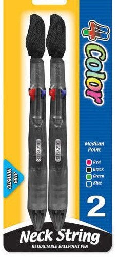 Bazic 4-Color Neck Pen with Cushion Grip