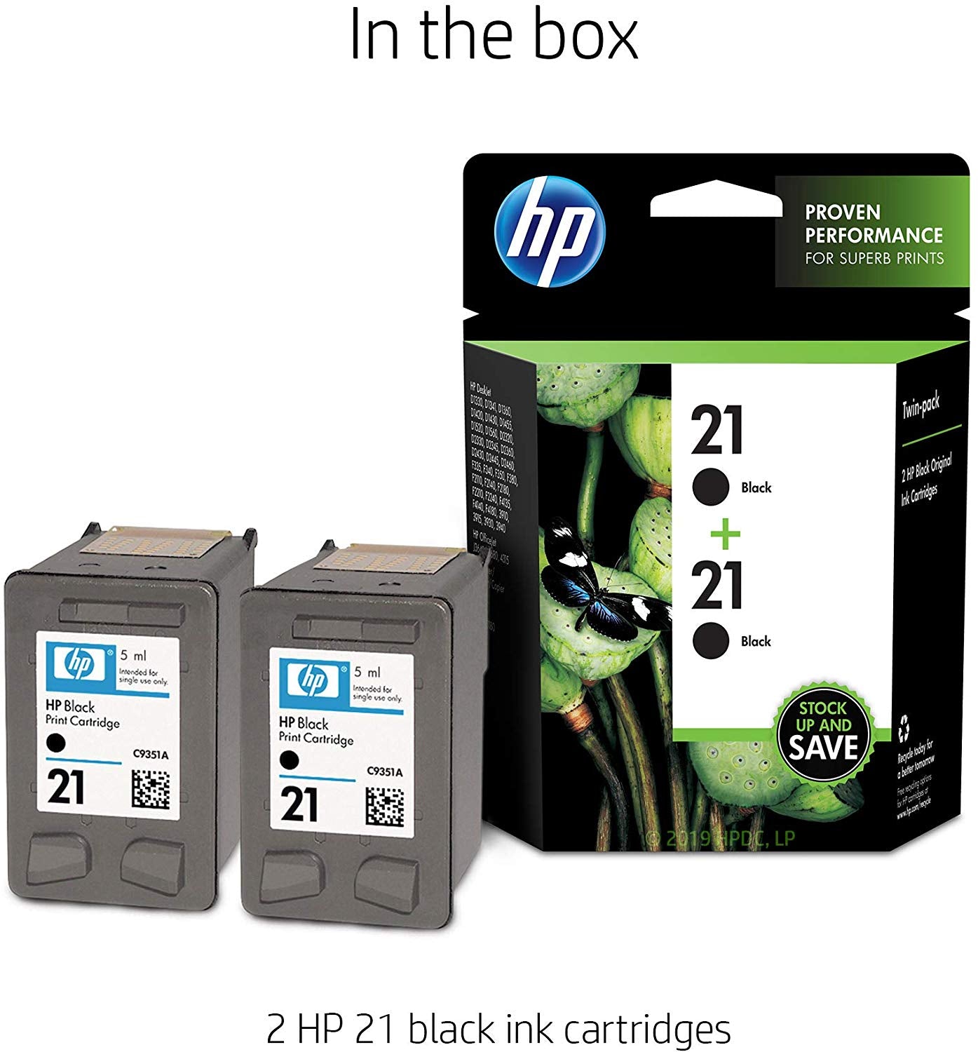 HP 21 | 2 Ink Cartridges | Black