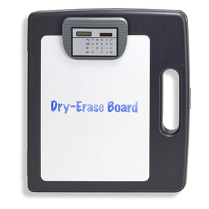 Officemate OIC Portable Clipboard Case with Dry-Erase Board and Solar Calculator