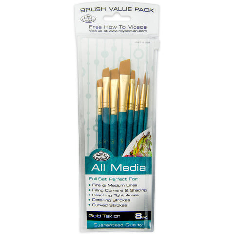 Artist Paint Brush Value Pack (ROAL LANGNICKEL 8 PC)