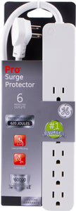 Pro 6-Outlet Power Strip Surge Protector, 2ft. Cord