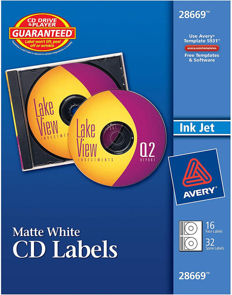 Matte White CD Labels AVERY 28669