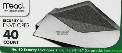 Mead Long Envelopes (40) with Security Printed Lining