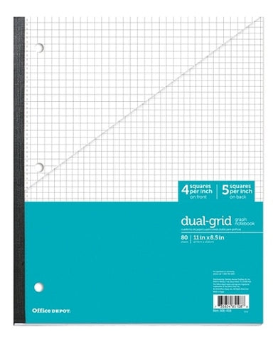 Dual Grid Notebook Graph (80Sheets)