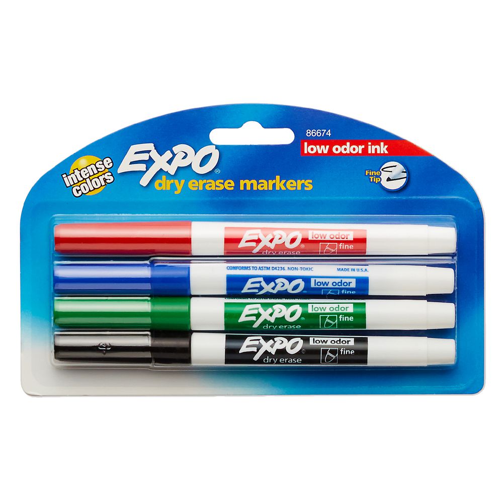 Markers Dry Erase EXPO ( FINE TIP 4/PK)